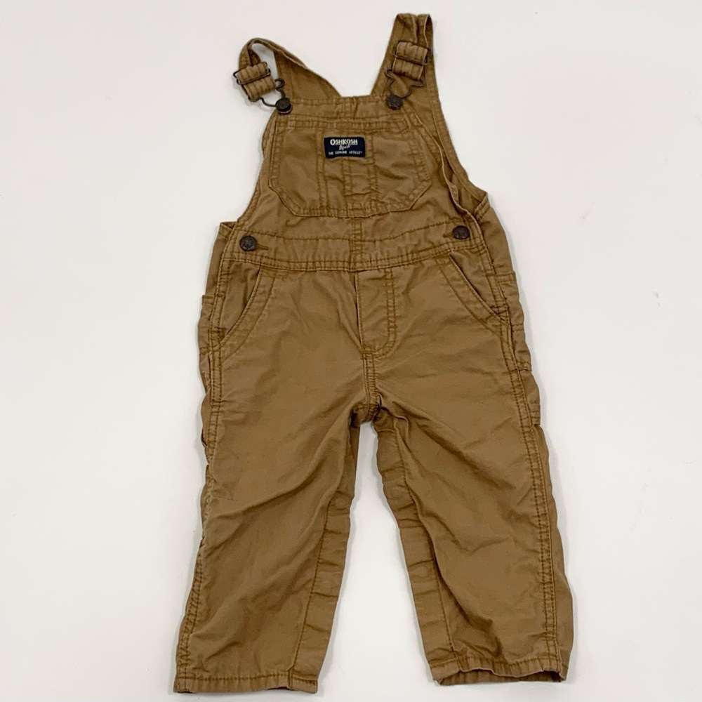 Oshkosh B’gosh Overalls Boys 18M Khaki Brown Tan